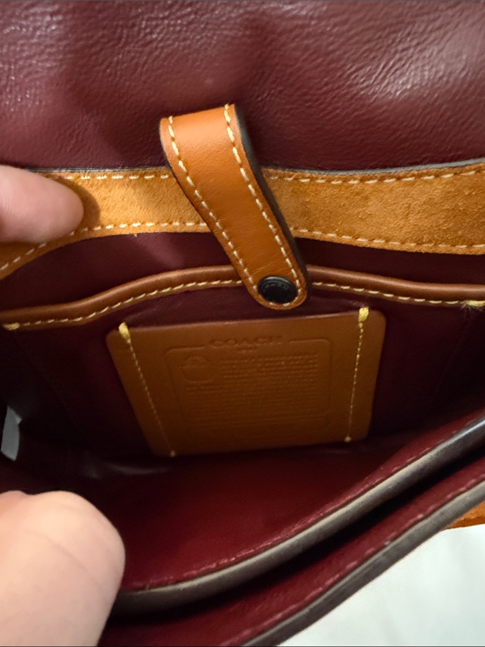 Coach Brown Suede Studded Crossbody - Picture 5 of 5